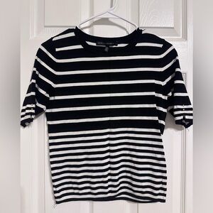 🖤 White House Black Market Black & White Striped Knit Top | Size S